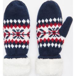 Rękawiczki z zimowym wzorem - Niebieski. Niebieskie rękawiczki damskie Cropp, bez wzorów. Za 39,99 zł.