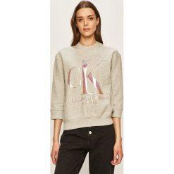 Calvin Klein Jeans - Bluza. Czarne bluzy damskie Calvin Klein Jeans, s, z aplikacjami, z bawełny, bez rękawów, bez kaptura. Za 449,90 zł.