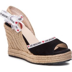 Espadryle LOVE MOSCHINO - JA1633AI07JF0000 Nero. Czarne espadryle damskie Love Moschino, bez wzorów, ze skóry, bez obcasa, na obcasie. W wyprzedaży za 549,00 zł.