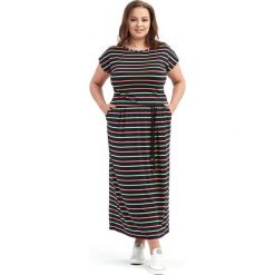Czarna sukienka Maria MAXI w neonowe paski XXL OVERSIZE LATO. Czarne sukienki damskie Moda Size Plus Iwanek, na lato, s, w paski, klasyczne, z klasycznym kołnierzykiem, z długim rękawem, długie, maxi, oversize. Za 155,00 zł.