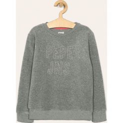Pepe Jeans - Bluza dziecięca 128-180 cm. Szare bluzy dziewczęce Pepe Jeans, z aplikacjami, z bawełny, bez rękawów, bez kaptura. W wyprzedaży za 179,90 zł.