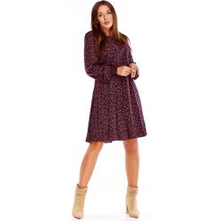 Sukienka rozkloszowana do kolan. Sukienki damskie e-margeritka.pl, na jesień, xl, w kwiaty, z tkaniny, eleganckie, bez kołnierzyka, bez rękawów, długie, midi, rozkloszowane. Za 159,99 zł.