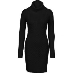 Sukienka dzianinowa bonprix czarny. Czarne sukienki damskie marki bonprix, na zimę, bez wzorów, z dzianiny, eleganckie, z golfem, z długim rękawem, długie. Za 119,99 zł.