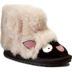 Buty EMU AUSTRALIA - Lamb Walker B10760 Natural. Szare kozaki damskie EMU Australia, z aplikacjami, z wełny, przed kolano, na wysokim obcasie. W wyprzedaży za 179,00 zł.