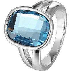 Pierścionek z akwamarynem. Szare pierścionki damskie Metropolitan, Smithfield, Crystal Deluxe & Co., z akwamarynem. W wyprzedaży za 34,95 zł.