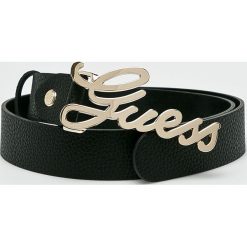 Guess Jeans - Pasek Brooklyn. Czarne paski damskie Guess Jeans, z aplikacjami, z jeansu. Za 229,90 zł.