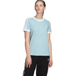 Adidas Originals 3-Stripes Koszulka Niebieski. Niebieskie koszulki damskie adidas Originals, s, z haftami, z bawełny, bez kołnierzyka. Za 128,95 zł.