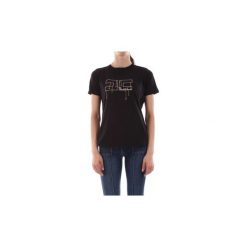 T-shirty z krótkim rękawem Elisabetta Franchi MA13496E2. Czarne t-shirty damskie Elisabetta Franchi, bez wzorów, bez kołnierzyka. Za 469,58 zł.