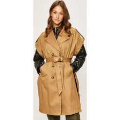 Pinko - Płaszcz. Brązowe kurtki damskie Pinko, bez wzorów, z bawełny, klasyczne. Za 2199,00 zł.