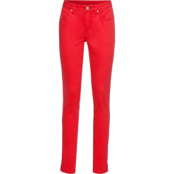 Spodnie ze stretchem SKINNY bonprix truskawkowy. Czerwone rurki damskie bonprix. Za 59,99 zł.