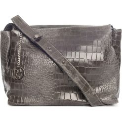 Torebki klasyczne damskie: Skórzana torebka w kolorze szarym – 30 x 27 x 13 cm