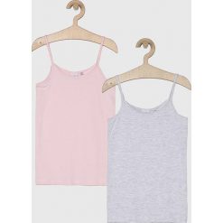 Blukids - Top dziecięcy 128-164 cm. Szare bluzki dziewczęce Blukids, bez wzorów, z elastanu, z okrągłym kołnierzem, bez rękawów, bez kaptura. W wyprzedaży za 24,90 zł.