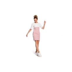 Sukienki krótkie Moe M418 Sukienka dwukolorowa - +. Sukienki damskie Moe, s, bez wzorów, bez kołnierzyka, z krótkim rękawem, krótkie, mini. Za 129,00 zł.
