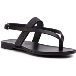 Sandały INUOVO - 101045 Black. Czarne klapki damskie marki Inuovo, z aplikacjami, ze skóry, bez obcasa, na obcasie. Za 259,00 zł.