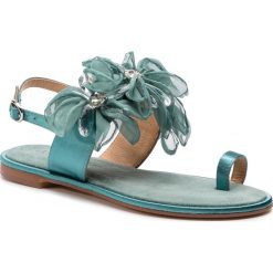 Sandały ALMA EN PENA - V19967 Suede Aqua. Zielone klapki damskie Alma en Pena, bez wzorów, ze skóry, bez obcasa, na obcasie. W wyprzedaży za 279,00 zł.