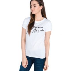 Guess Watercolors Koszulka Biały. Białe koszulki damskie Guess, s, z nadrukiem, z bawełny, bez kołnierzyka, z krótkim rękawem. Za 206,95 zł.