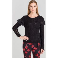 SWETER LIU JO. Czarne swetry damskie Liu Jo, s, z aplikacjami, ze splotem, bez rękawów, bez kaptura. Za 349,50 zł.