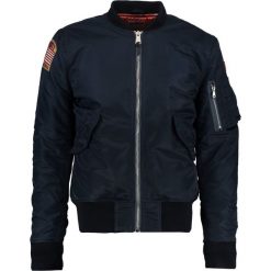 Schott NYC LOGO Kurtka Bomber navy. Niebieskie kurtki męskie bomber marki Schott NYC, m, z materiału. W wyprzedaży za 527,40 zł.