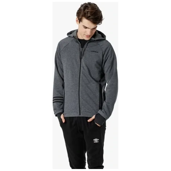 Adidas Bluza E Mo Fz Ft , szary, rozmiar L. Szare bluzy męskie Adidas, m, bez wzorów, z bawełny, wizytowe, z kapturem, bez rękawów, bez kaptura. W wyprzedaży za 199,99 zł.
