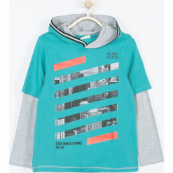 Koszulka. Zielone t-shirty chłopięce marki RUN THE CITY, z aplikacjami, z długim rękawem. Za 55,90 zł.