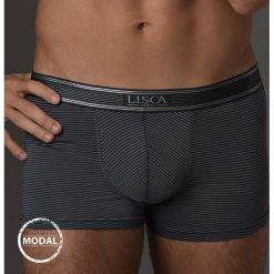 Bokserki męskie LISCA Zeus Modal Graphite. Szare bokserki męskie marki Lisca, bez wzorów, z elastanu. Za 71,99 zł.