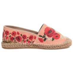 Tomsy damskie: Espadryle w kolorze brzoskwiniowo-czerwonym ze wzorem