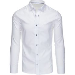 Koszule męskie: Elegancka koszula męska biała z długim rękawem (dx1380)