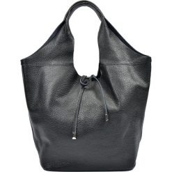 Shopper bag damskie: Skórzana torebka w kolorze czarnym – (S)30 x (W)45 x (G)16 cm