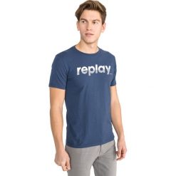 Replay Koszulka Niebieski. Niebieskie podkoszulki męskie Replay, m, z nadrukiem, z bawełny, krótkie. Za 188,95 zł.
