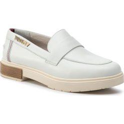 Półbuty TOMMY HILFIGER - Casual Leather Loafer FW0FW04167 Whisper White 121. Białe półbuty damskie TOMMY HILFIGER, na co dzień, bez wzorów, ze skóry, casualowe, bez obcasa, na płaskiej podeszwie, bez zapięcia. W wyprzedaży za 379,00 zł.