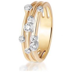 Wyjątkowy Złoty Pierścionek - złoto 585, Brylant 0,24ct. Żółte pierścionki damskie W.KRUK, z brylantem, złote. Za 4790,00 zł.