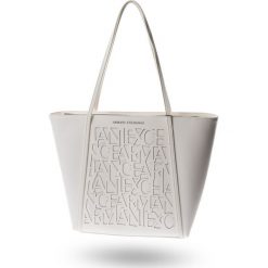 TOREBKA armani exchange. Białe torebki worki damskie Armani Exchange, z aplikacjami, ze skóry ekologicznej, duże, z aplikacjami. Za 557,10 zł.