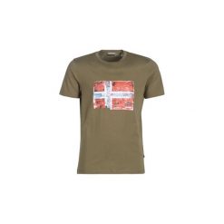 T-shirty z krótkim rękawem Napapijri SEITEM. Zielone t-shirty męskie Napapijri, s, bez wzorów, bez kołnierzyka, krótkie. Za 132,30 zł.