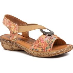 Sandały COMFORTABEL - 711076 Camel 21. Pomarańczowe klapki damskie Comfortabel, bez wzorów, ze skóry, bez obcasa. Za 239,00 zł.