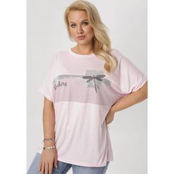 Różowa Bluzka Daphimene. Różowe bluzki damskie Born2be, xl, bez wzorów, bez kołnierzyka, bez rękawów. W wyprzedaży za 39,99 zł.
