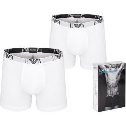 Bokserki Emporio Armani Underwear 2 Pack. Białe bokserki męskie Emporio Armani, bez wzorów, z bawełny. Za 79,00 zł.