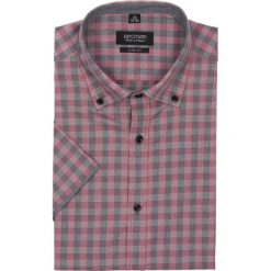 Koszula bexley 2305 krótki rękaw slim fit bordo. Koszule męskie Recman, na lato, m, w kratkę, z bawełny, klasyczne, button down, z krótkim rękawem. Za 69,99 zł.