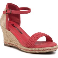 Espadryle REFRESH - 69485 Red. Czerwone espadryle damskie Refresh, bez wzorów, ze skóry ekologicznej, bez obcasa, na obcasie. Za 169,00 zł.