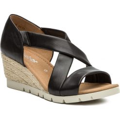 Espadryle GABOR - 22.853.57 Schwarz (Jute). Czarne espadryle damskie Gabor, bez wzorów, ze skóry, bez obcasa, na obcasie. W wyprzedaży za 299,00 zł.