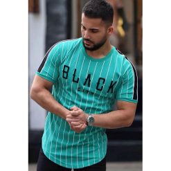 Bluzka męska ROGER TURQUA. Niebieskie t-shirty męskie Bluzka męska ROGER TURQUA, s, bez wzorów, bez kołnierzyka, krótkie. W wyprzedaży za 49,00 zł.