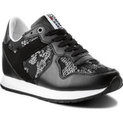 Sneakersy damskie: Sneakersy TOMMY JEANS - Tj Wedge Sequin Sneaker FW0FW03301 Black 990