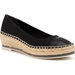 Espadryle TORY BURCH - Color Block 50mm Espadrille 65104 Perfekt Black/Perfekt Black 004. Czarne espadryle damskie Tory Burch, bez wzorów, ze skóry, bez obcasa, na koturnie, bez zapięcia. Za 1149,00 zł.