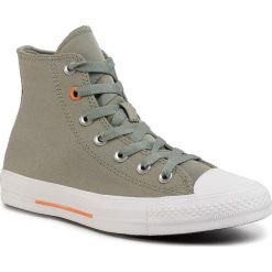 Trampki CONVERSE - Ctas Hi 165052C Jade Stone/Orange Rind/White. Zielone półbuty damskie Converse, bez wzorów, z gumy, bez zapięcia. W wyprzedaży za 239,00 zł.