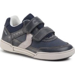 Sneakersy GEOX - J Poseido B.A J02BCA 046ME C0661 S Navy/Grey. Niebieskie trampki chłopięce Geox, bez wzorów, ze skóry, na rzepy. W wyprzedaży za 219,00 zł.