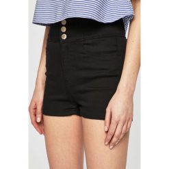 Tally Weijl - Szorty. Czarne szorty damskie TALLY WEIJL, s, bez wzorów, z elastanu, casualowe, z podwyższonym stanem. W wyprzedaży za 49,90 zł.