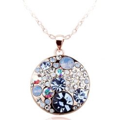 Naszyjniki damskie: Pozłacany naszyjnik z kryształkami Swarovski – dł. 42 cm