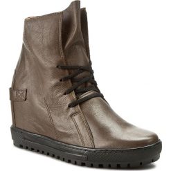 Sneakersy EKSBUT - 75-3975-065/0ST-1G Brąz Licowa. Pomarańczowe półbuty damskie Eksbut, ze skóry. W wyprzedaży za 219,00 zł.