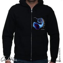 Niebieska trąbka - bluza rozpinana unisex. Niebieskie bluzy damskie Pakamera, m, z kapturem. Za 149,00 zł.