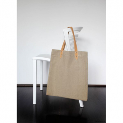 Torba lniana. Szare shopper bag damskie marki Pakamera, ze skóry. Za 120,00 zł.