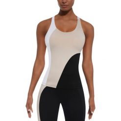 Bas Black Koszulka damska Flow-Top 50 kremowo-czarna r. L (BB12640). Czarne topy damskie marki Bas Black, l. Za 103,96 zł.